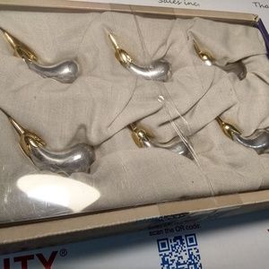 Vintage Set of Six (6) Eggplant Knife Rests By The